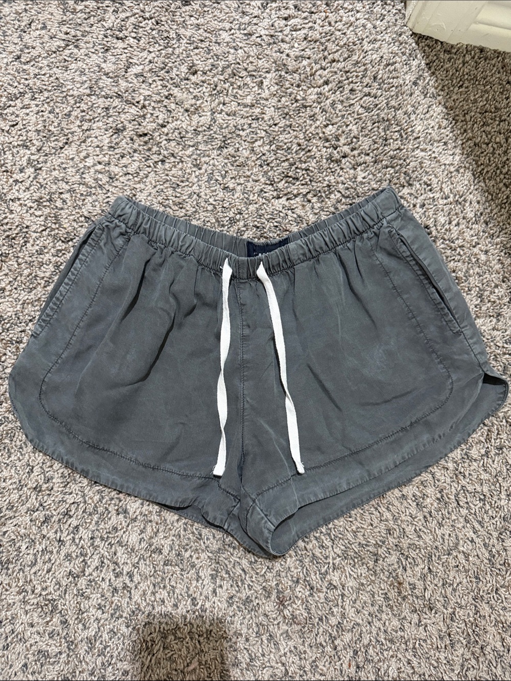Aeropostale Slate Gray Athletic Drawstring Shorts